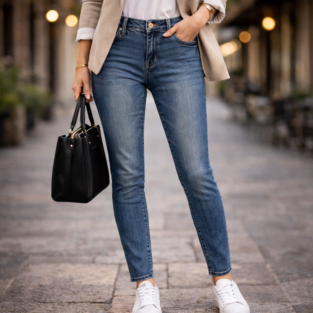 CAbi Ruby Skinny Jeans 8 Blue Stretch Slim Classic Denim Style 319